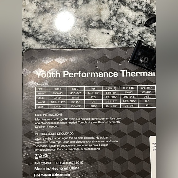 Athletic Works Girls Thermal Set XS 4-5 - Picture 7 of 10